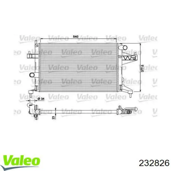 232826 VALEO radiador de esfriamento de motor