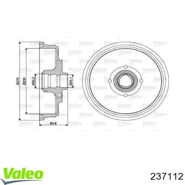 6K9501615A VAG tambor do freio traseiro