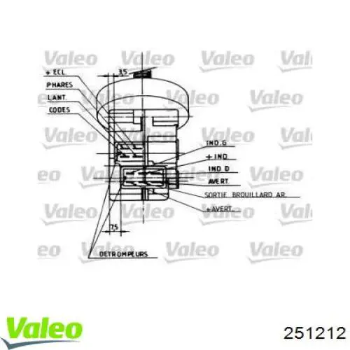 Переключатель подрулевой левый 251212 VALEO