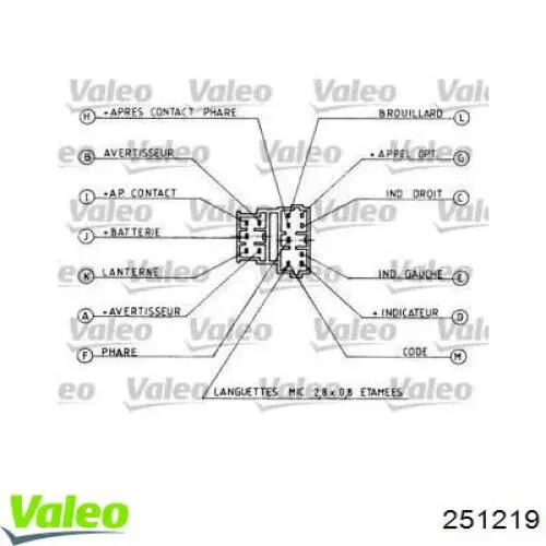 251219 VALEO Левый подрулевой переключатель