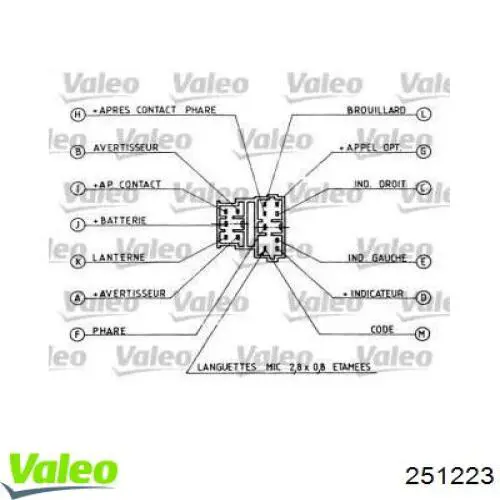 Переключатель подрулевой левый 251223 VALEO