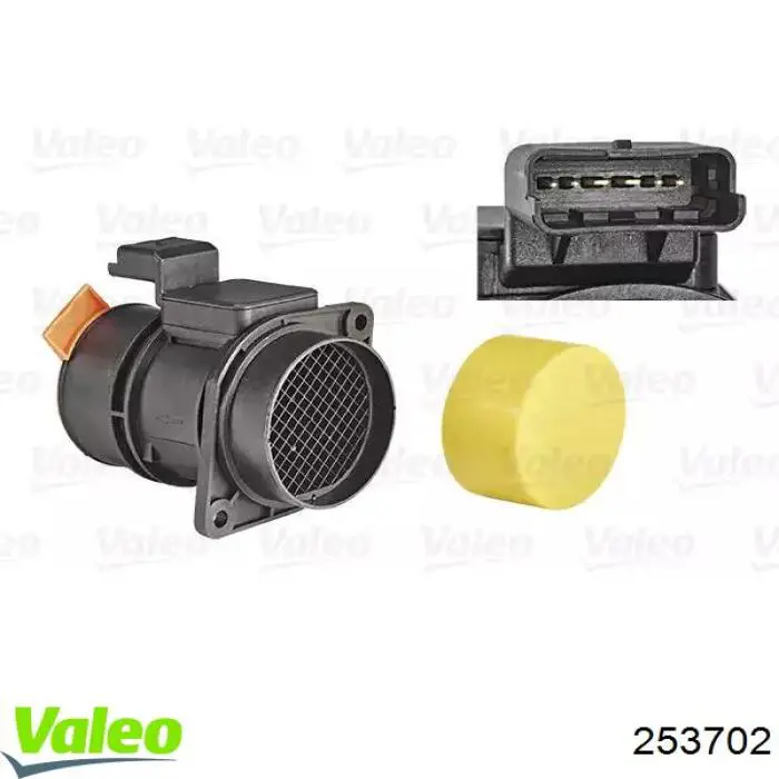 253702 VALEO sensor de fluxo (consumo de ar, medidor de consumo M.A.F. - (Mass Airflow))