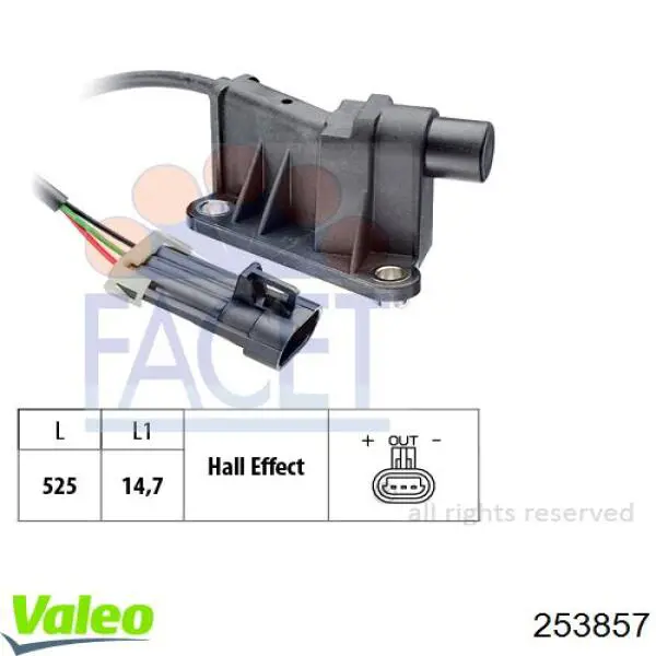 Датчик положения распредвала VALEO 253857