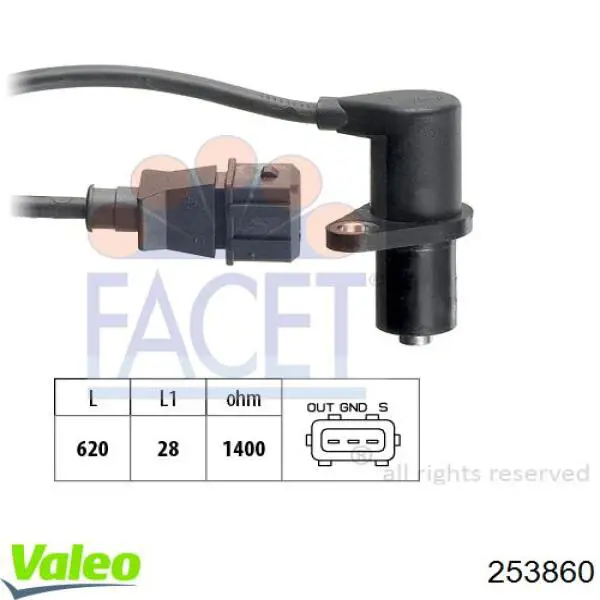 Датчик положения распредвала VALEO 253860