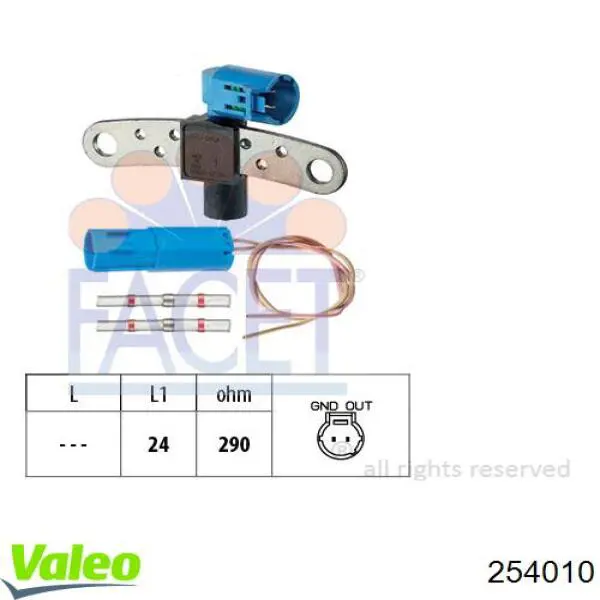 Датчик положения коленчатого вала VALEO 254010 цена, от 9.26 USD