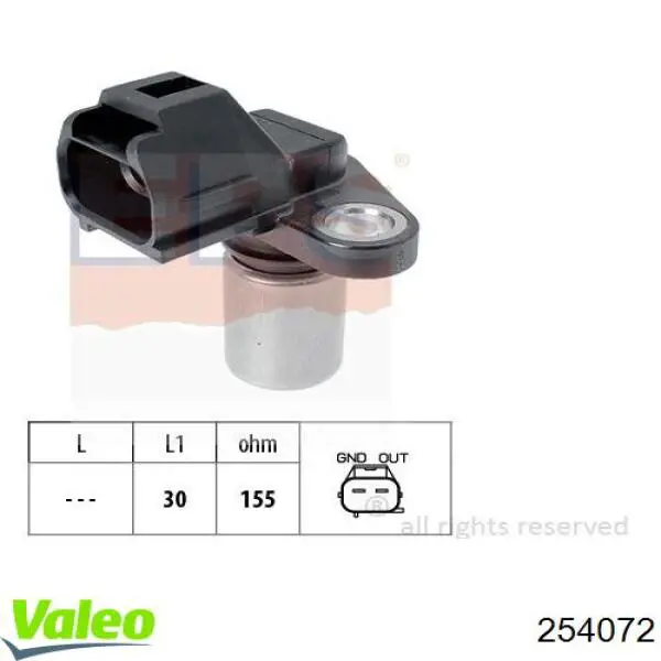 Купить 254072 VALEO Датчик оборотов коленвала