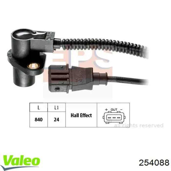 Датчик положения коленвала VALEO 254088