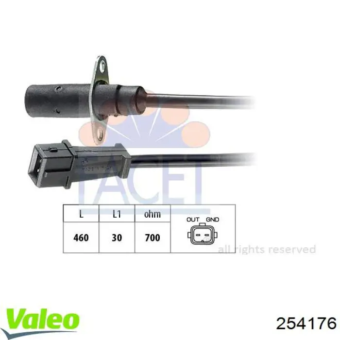Купить 254176 VALEO Датчик оборотов коленвала