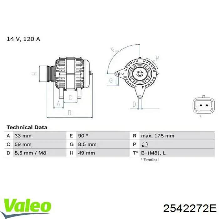 Генератор 2542272E VALEO