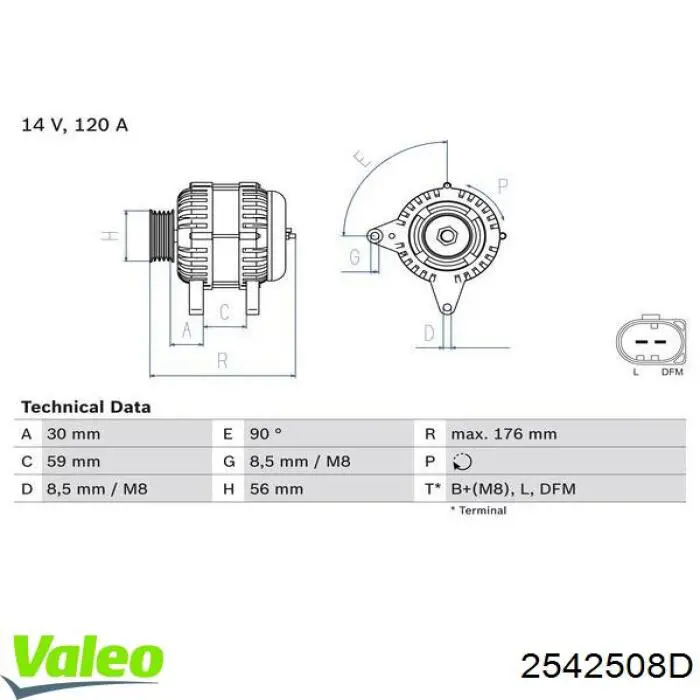 Генератор 2542508D VALEO