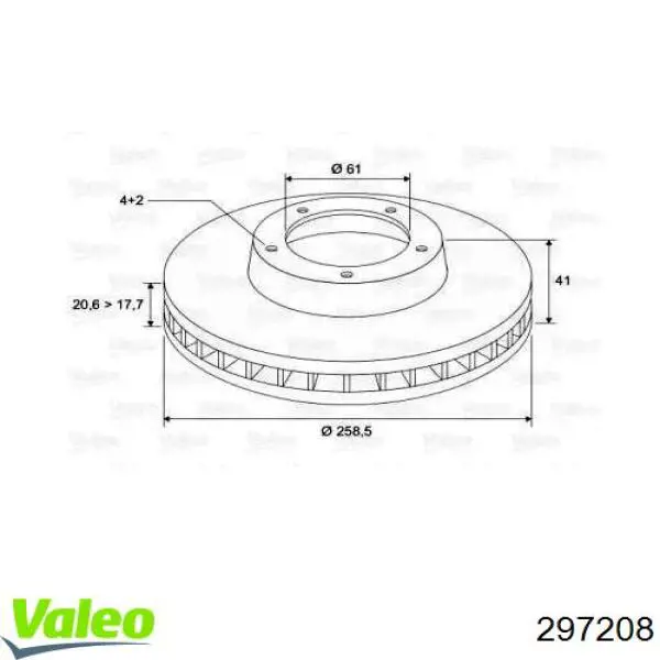 Передние тормозные диски 297208 VALEO