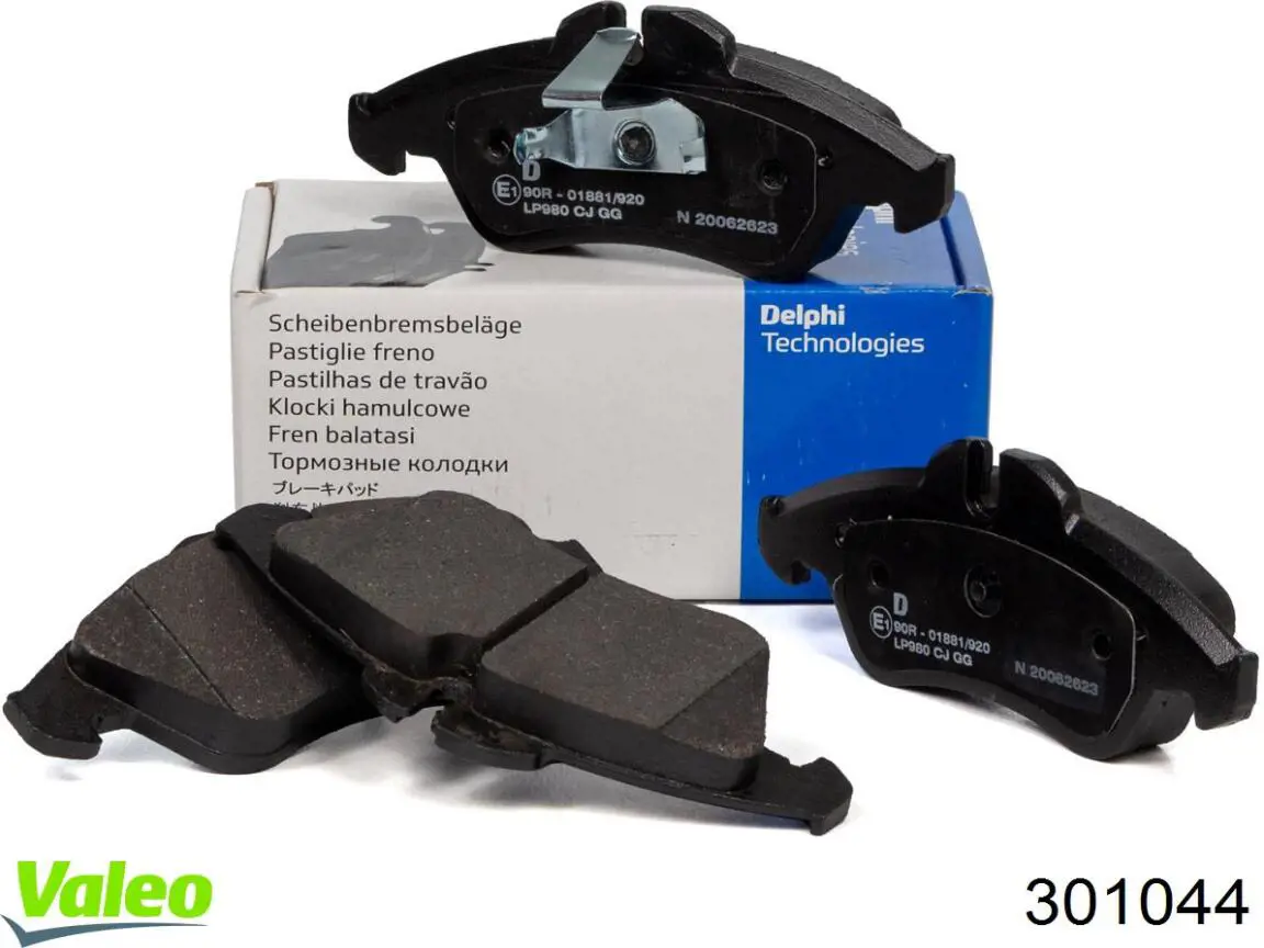 Передние тормозные колодки 301044 VALEO