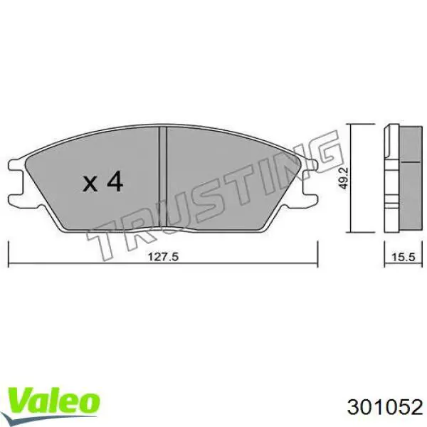 Купить 301052 VALEO Колодки тормозные