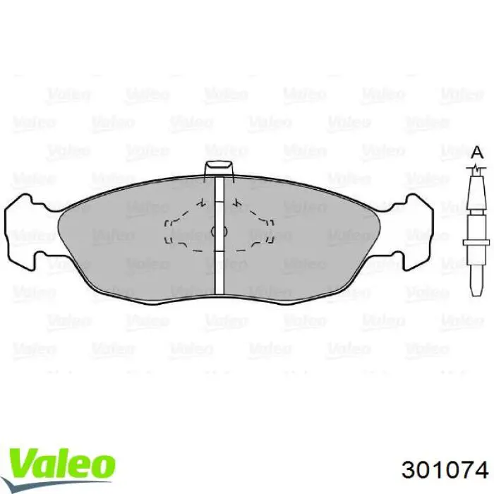 Передние тормозные колодки 301074 VALEO