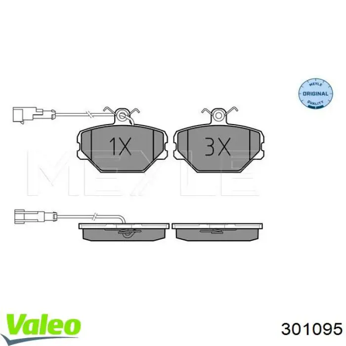 Купить 301095 VALEO Колодки тормозные