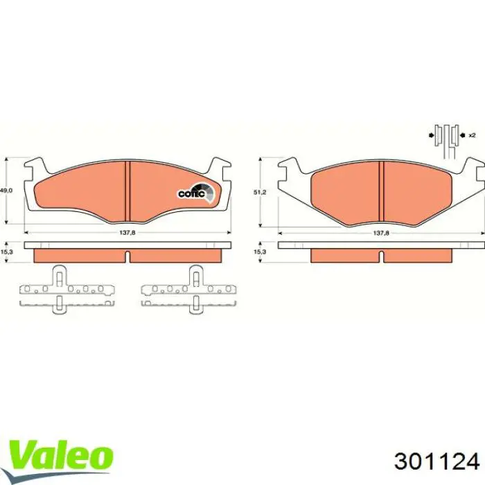 Колодки VALEO 301124 цена, от 10.46 USD