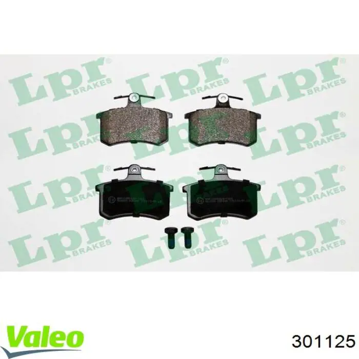 Колодки дисковые  VALEO 301125 цена, от 17.13 USD