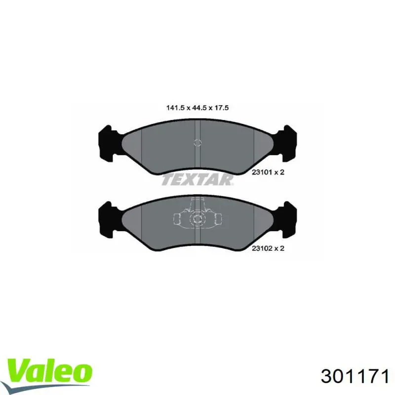 Купить 301171 VALEO Колодки тормозные