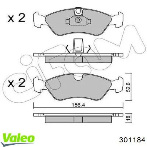 Колодки VALEO 301184 цена, от 13.61 USD