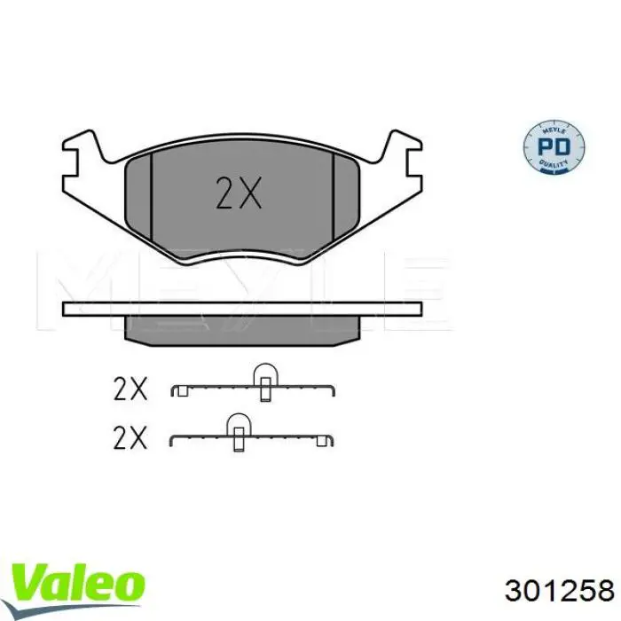Купить 301258 VALEO Колодки тормозные