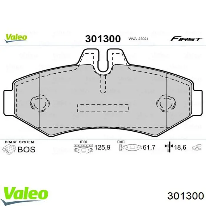 301300 VALEO Колодки тормозные дисковые комплект