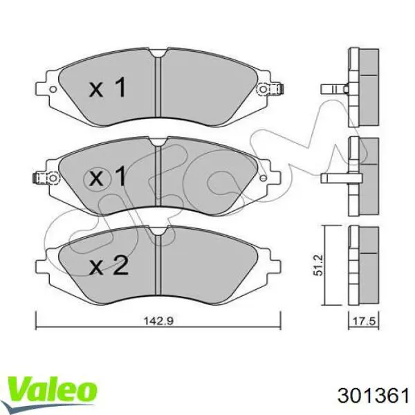 Колодки VALEO 301361 цена, от 11.27 USD
