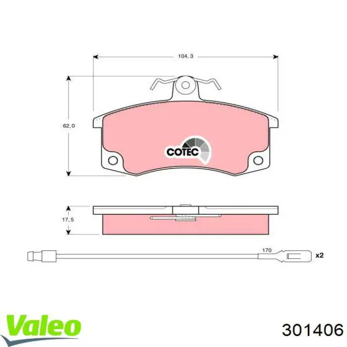 Колодки передні 301406 VALEO