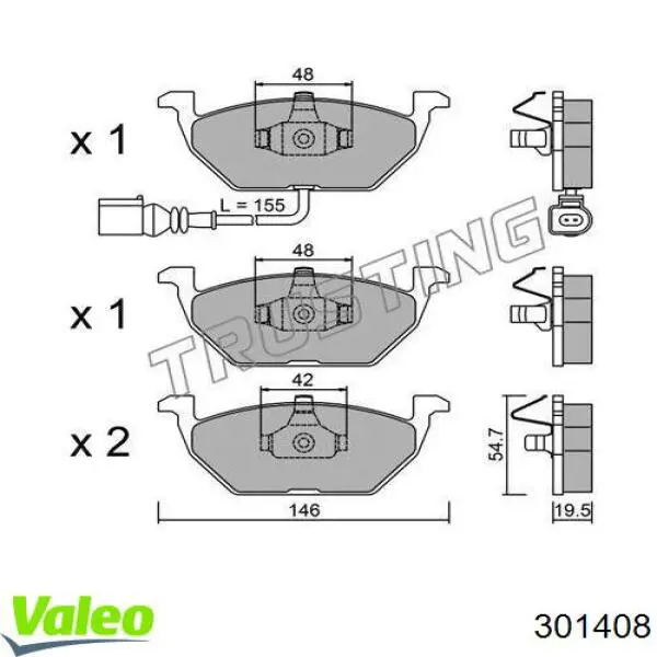 Тормозные колодки VALEO 301408