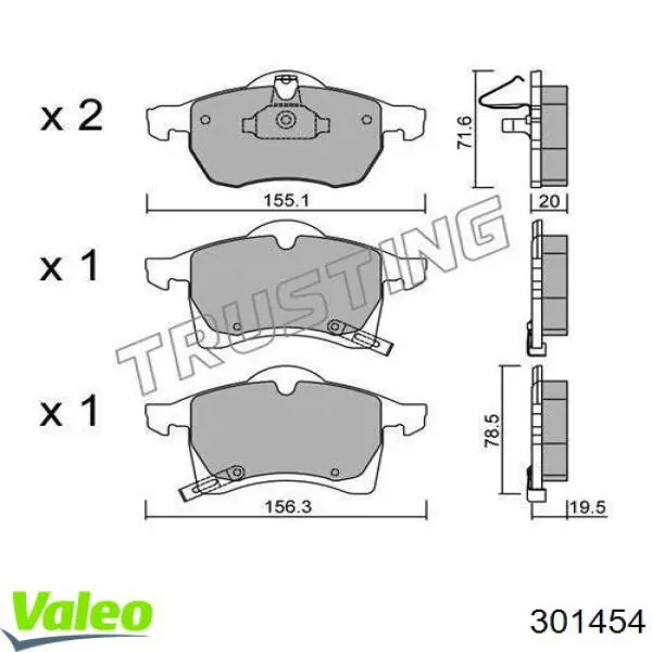 Колодки VALEO 301454 цена, от 23.74 USD