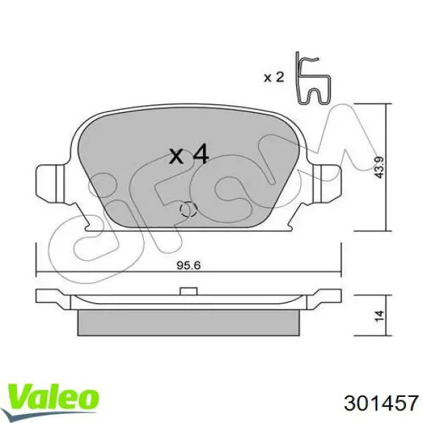 Купить 301457 VALEO Колодки тормозные задние, дисковые
