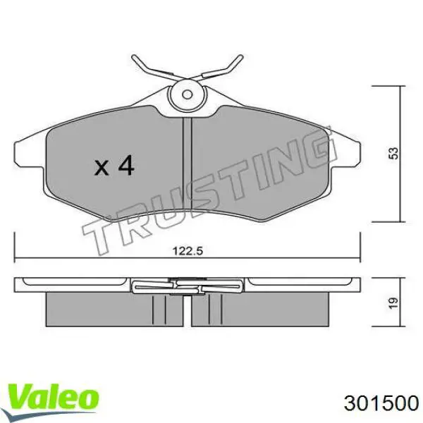 Тормозные колодки VALEO 301500