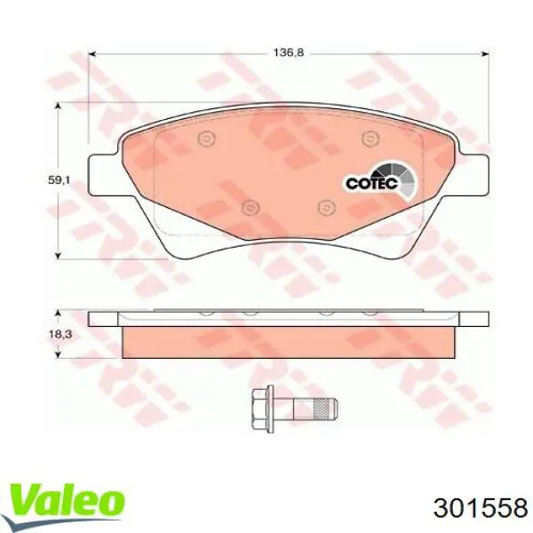 301558 VALEO Колодки передние