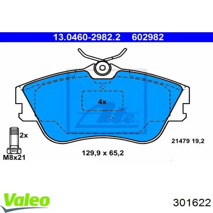Колодки VALEO 301622 цена, от 16.91 USD
