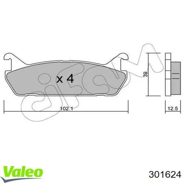 Колодки дисковые  VALEO 301624 цена, от 14.83 USD