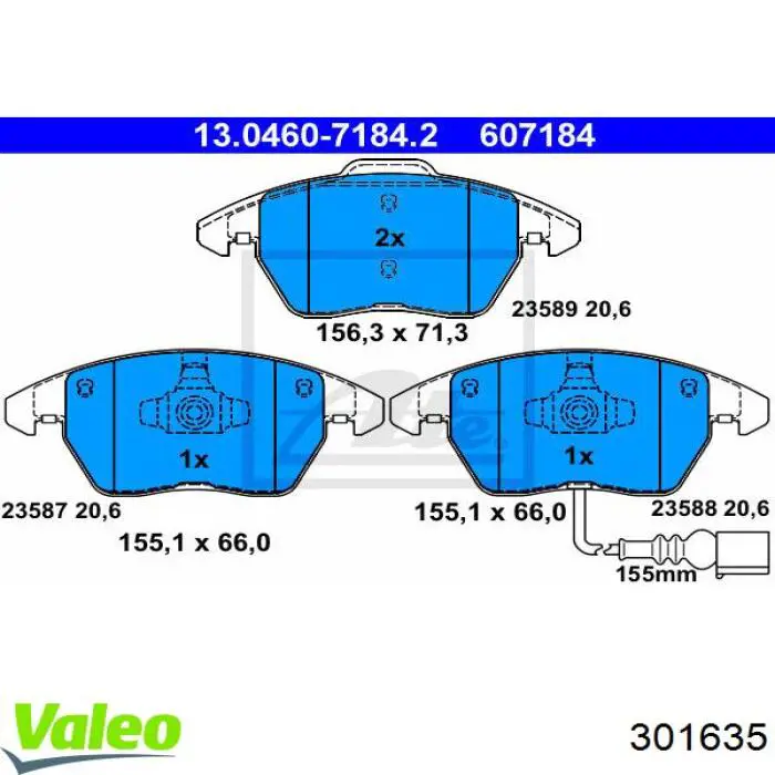 Тормозные колодки VALEO 301635