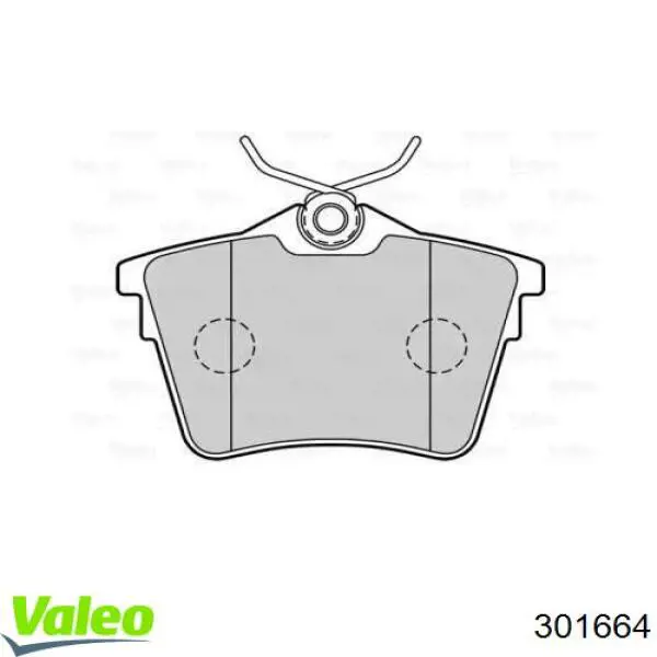 Задние тормозные колодки 301664 VALEO