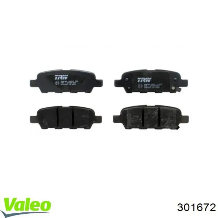 Задние тормозные колодки 301672 VALEO