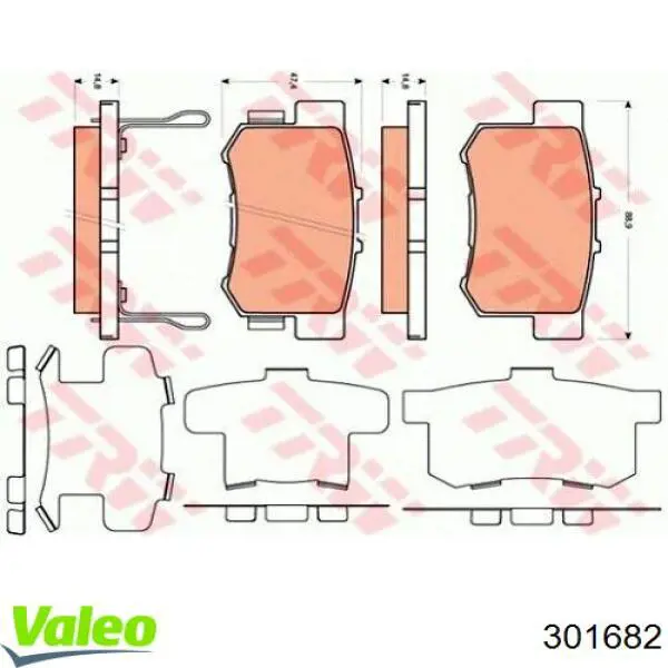 Задние тормозные колодки 301682 VALEO