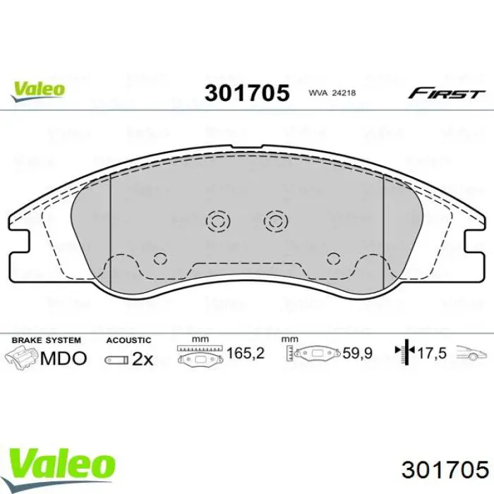 Колодки VALEO 301705 цена, от 23.58 USD