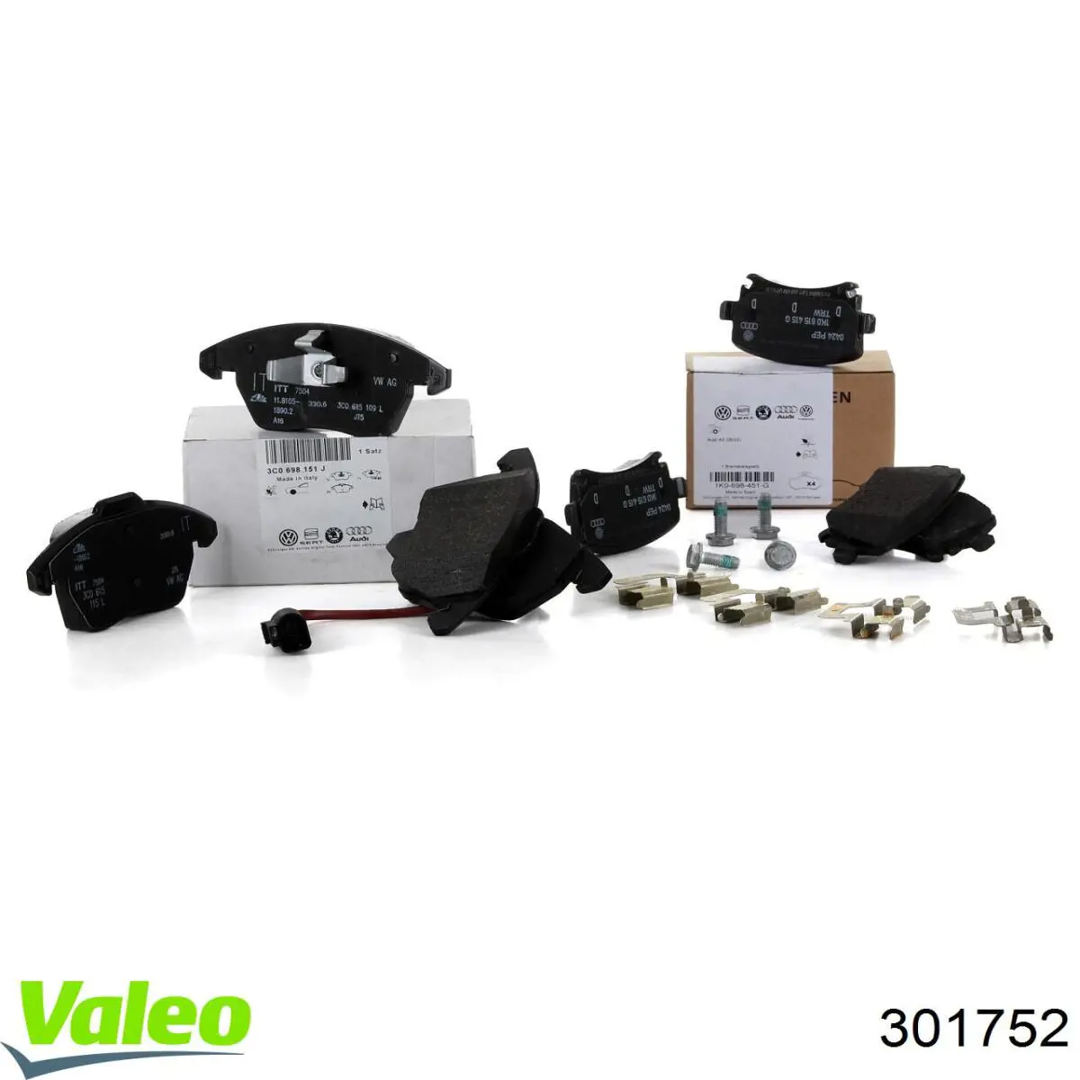 301752 VALEO Колодки тормозные дисковые комплект