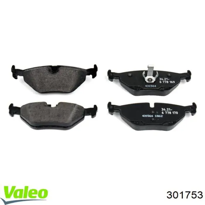 Купить 301753 VALEO Колодки тормозные задние, дисковые