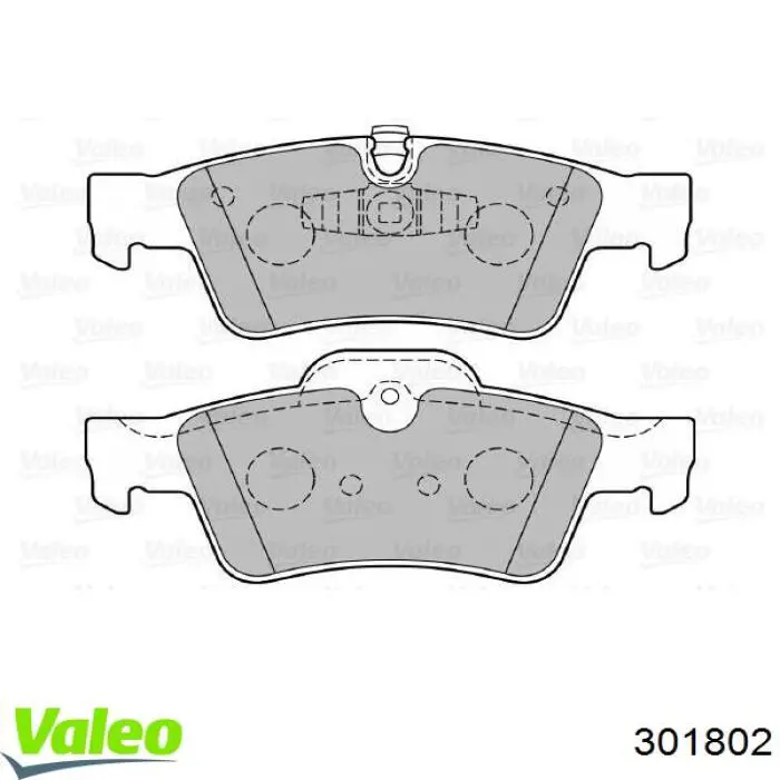 Купить 301802 VALEO Колодки тормозные задние, дисковые