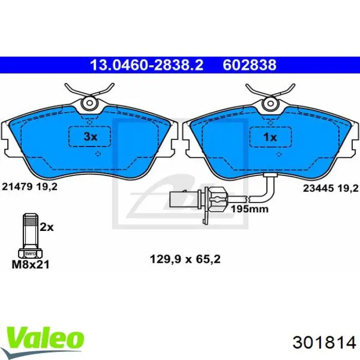 Колодки VALEO 301814 цена, от 30.08 USD