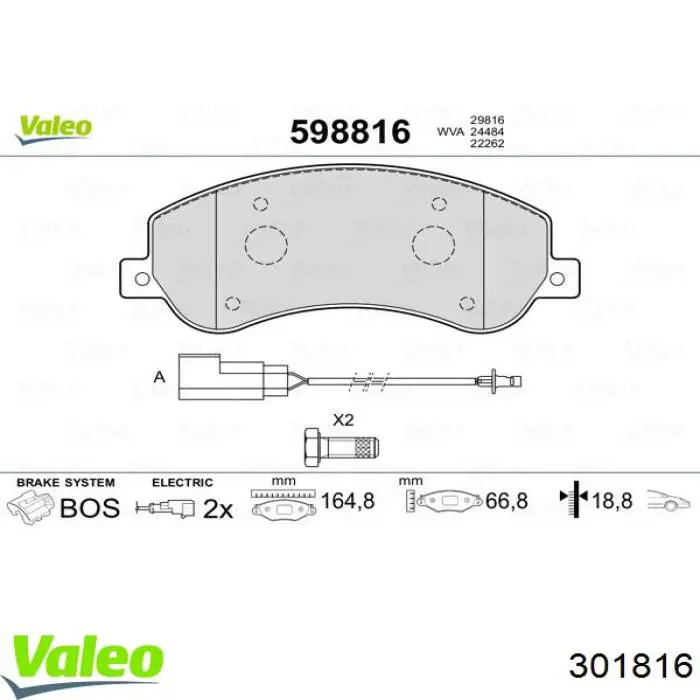 Колодки VALEO 301816 цена, от 30.22 USD