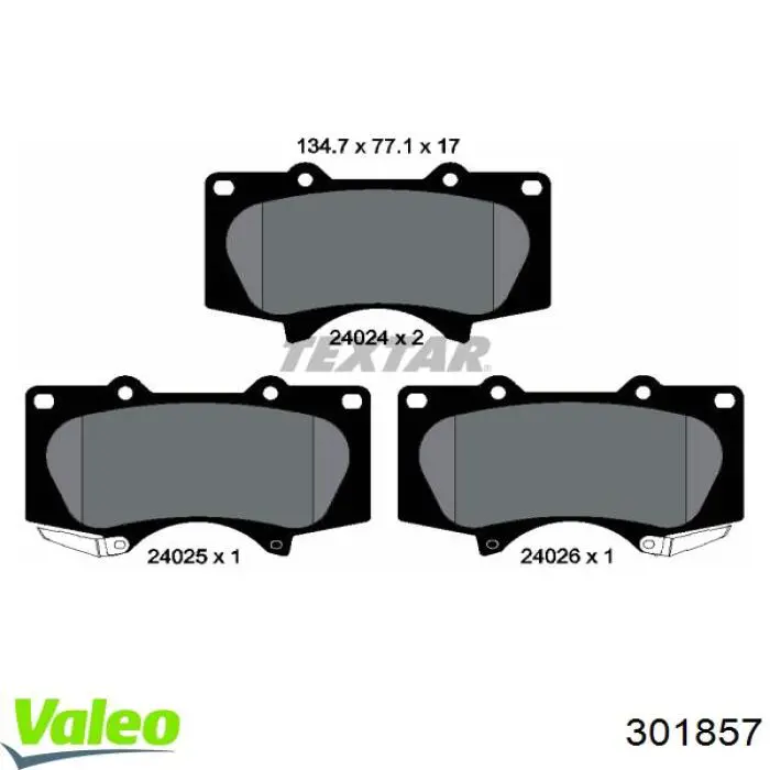 Колодки VALEO 301857 цена, от 31.01 USD