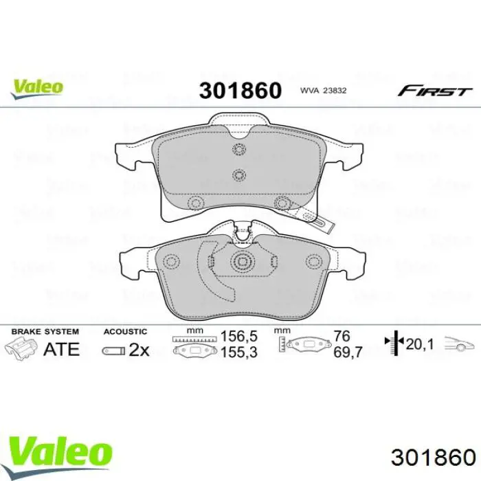 Колодки VALEO 301860 цена, от 24.75 USD