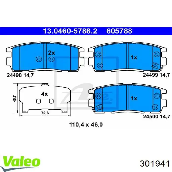 Колодки дисковые  VALEO 301941 цена, от 18.29 USD