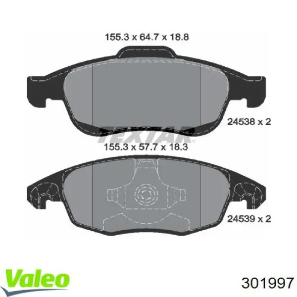 Тормозные колодки VALEO 301997