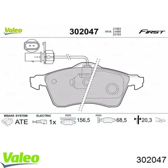 Колодки VALEO 302047 цена, от 19.73 USD