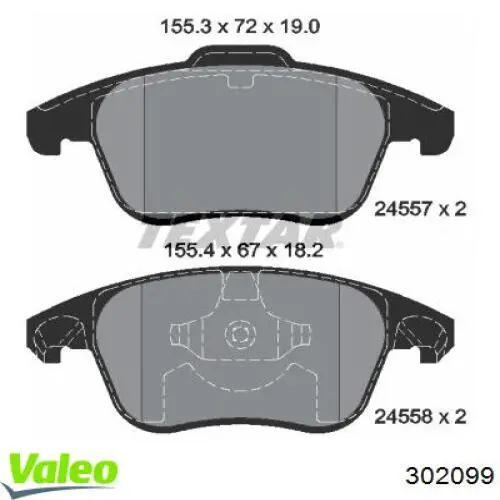 Купить 302099 VALEO Колодки тормозные